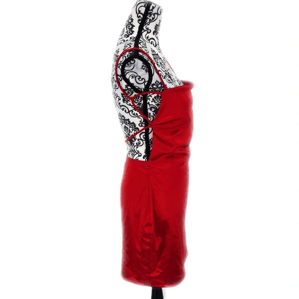 Fashion Nova Flirtini Sleek Red Satin Mini Dress - Picture 6 of 10